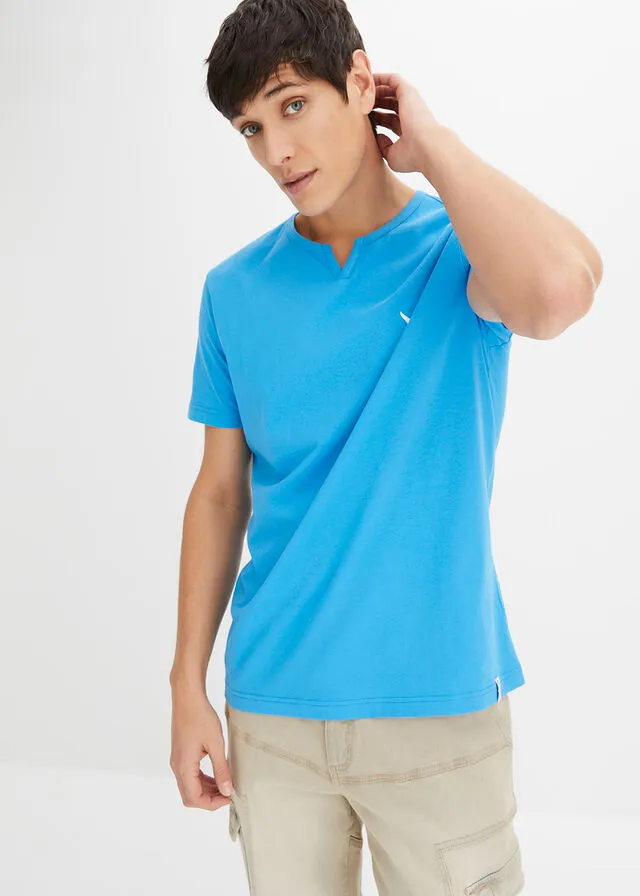 Camiseta con corte cómodo (2 unidades) Azul mediterráneo+gris jaspeado